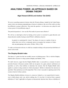 ANALYSING POWER AN APPROACH BASED ON DRAMA THEORY