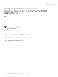 BIOLOGICAL TREATMENT OF TANNERY WASTEWATER FOR SUL
