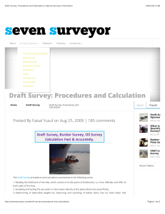 Draft Survey  Procedures and Calculation  Marine Surveyor Information