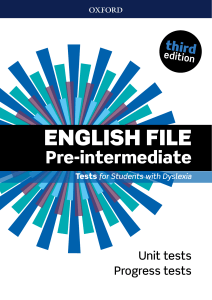 english file pre-intermediate dyslexia-friendly tests