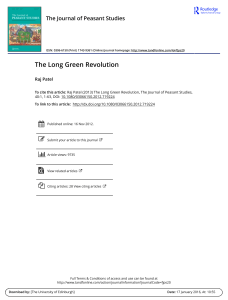 Patel, Raj. 2013. The long Green Revolution