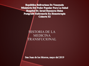 historia de la medicina transfusional