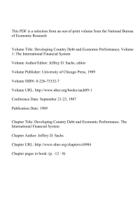 developing country debt and economic performance volume 1