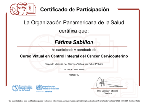 Curso Virtual en Control Integral del Cáncer Cervicouterino-Certificado del curso 247568