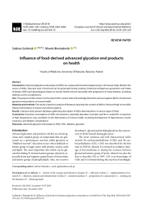 influence of food-derived advanced glycation end products on health
