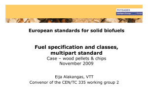 European standards for solid biofuels