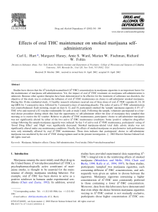 Effects of oral THC maintenance on smoked marijuana self-administration