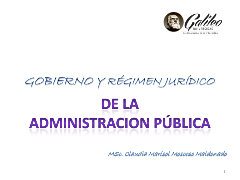 Generalidades Gobierno y Régimen Jurídico de la Administración Pública gt