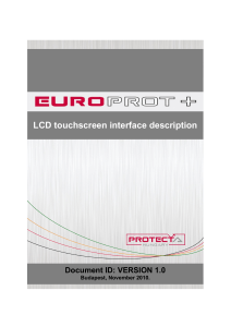 EUROPROT LCD touchscreen interface description