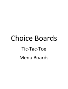 choice boards packet