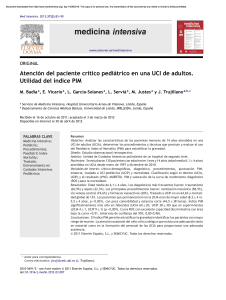 Atención del paciente crítico pediátrico en una UCI de adultos. Utilidad del índice PIM
