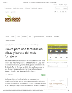 Claves para una fertilización eficaz y barata del maíz forrajero - Campo Galego