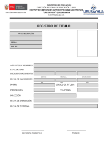 REGISTRO DE TITULO