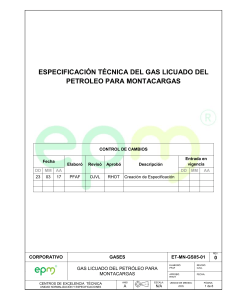 Especificacion Tecnica Gas licuado del petroleo para montacargas