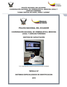 2. MODULO III - SISTEMAS ESPECIALIZADOS DE IDENTIFICACION.