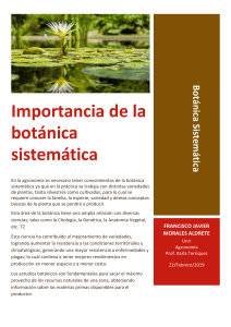 Importancia de la Botánica Sistemática