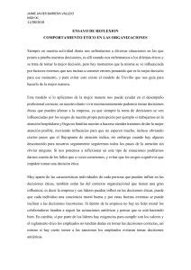 ENSAYO DE REFLEXION COMPORTAMIENTO ETICO