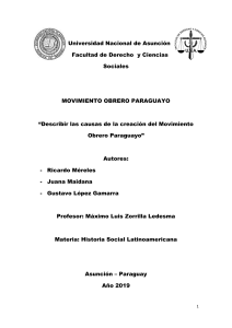 Monografia movimiento obrero paraguayo