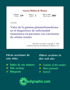 Valor de la Gamma-glutamiltransferasa en el diagnostico de enfermedad metastásicas en pacientes con carcinoma de células renales