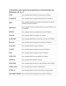 Comandos para ejecutar programas y herramientas de Windows 10