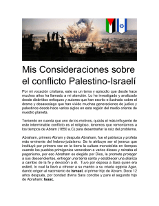 Mis Consideraciones sobre el conflicto Palestino