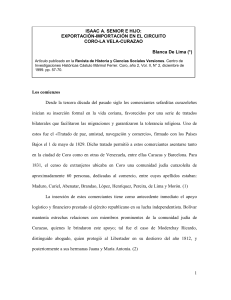 Isaac A. Senior e hijo: exportacion-importacion en el circuito Coro-La Vela-Curazao. Blanca De Lima