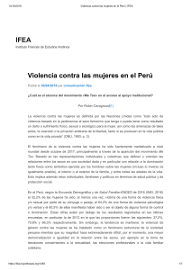 Violencia contra las mujeres en el Perú   IFEA