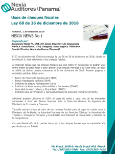 Nexia News No.1 - Usos de Cheques Fiscales Ley 68 de 31 de diciembre 2018