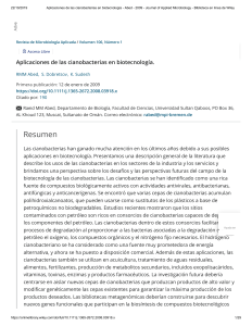 Aplicaciones de las cianobacterias en biotecnología - Abed - 2009 - Journal of Applied Microbiology - Biblioteca en línea de Wiley