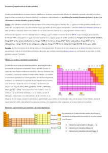 Estructura y organización de la tabla periódica - 2014