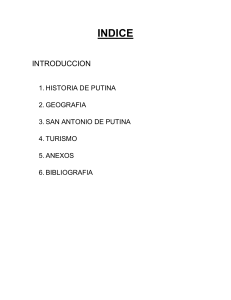 INDICE INTRODUCCION 1. HISTORIA DE PUTINA
