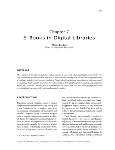 E-Publishing and Digital Libraries (Ebboks in digital libraries)