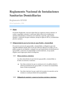 3.6 Reglamento Nacional de Instalaciones Sanitarias Domiciliarias 1994