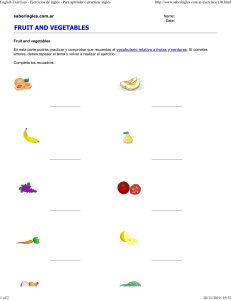 English Exercise - Fruit and vegetables vocabulary