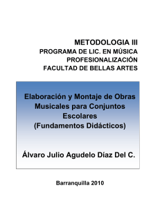 Elaboración y Montaje de Obras Musicales para Conjuntos Escolares