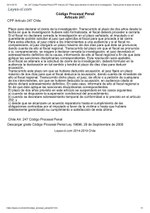 Art. 247 Código Procesal Penal CPP Artículo 247 Plazo para declarar el cierre de la investigación.Legislación Chile 2019