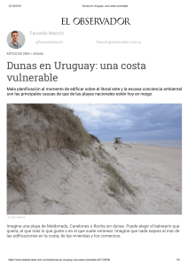 Dunas en Uruguay  una costa vulnerable