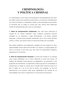 CRIMINOLOGIA Y POLITICA CRIMINAL