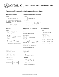Formulario - Ecuaciones Diferenciales