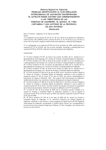 Ordenanza plano regulador intercomunal Región de Valparaiso