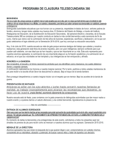 PROGRAMA DE CLAUSURA SECUNDARIA 2015- 2018