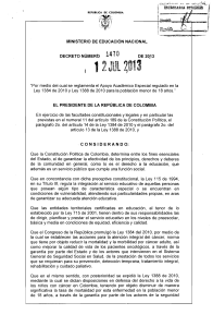 DECRETO 1470 - 12 DE  JUL 2013 - APOYO ACADÉMICO ESPECIAL - PACIENTES PEDIÁTRICOS ONCOLÓGICOS - MINISTERIO DE EDUCACIÓN