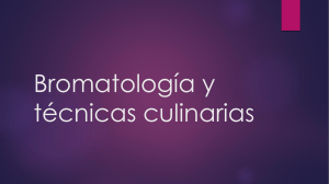 Bromatología y técnicas culinarias