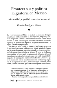 Rodriguez, Ernesto (2006) Frontera sur y política migratoria en México, Foreign AffairsS