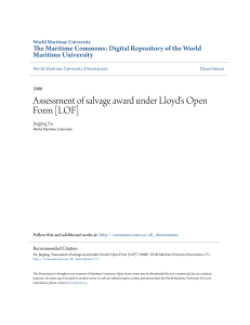 Assessment of salvage award under Lloyds Open Form [LOF]