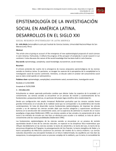 Mejia, J. Epistemologia de la Investigación Social en America Latina