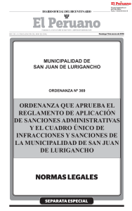 MUNICIPALIDAD DE SAN JUAN DE LURIGANCHO ORDENANZA Nº 369