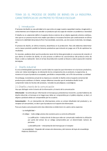 TEMA 10-El proceso de diseño de bienes en la industria. características de un proyecto técnico escolar