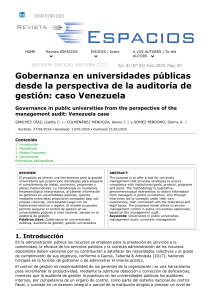 Governance in public universities from the perspective of the