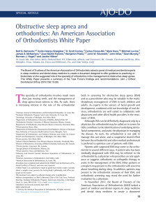 Obstructive sleep apnea and orthodontics: An American Association of Orthodontists White Paper